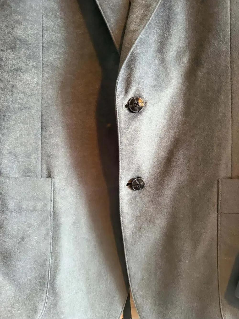 Vintage Sears Powder Blue Faux Suede Blazer 42